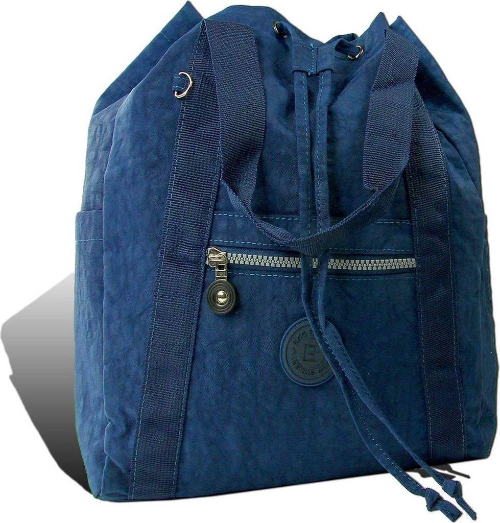 Bag Street Rucksack Crinkle Nylon navy trendiger Damen Handtasche D2ORJ202B