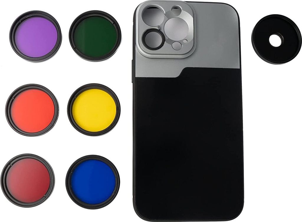 SYSTEM-S Farbfilter Set 37 mm 6 Stück Farbe Filter für Fotografie für iPhone 14 Pro Max