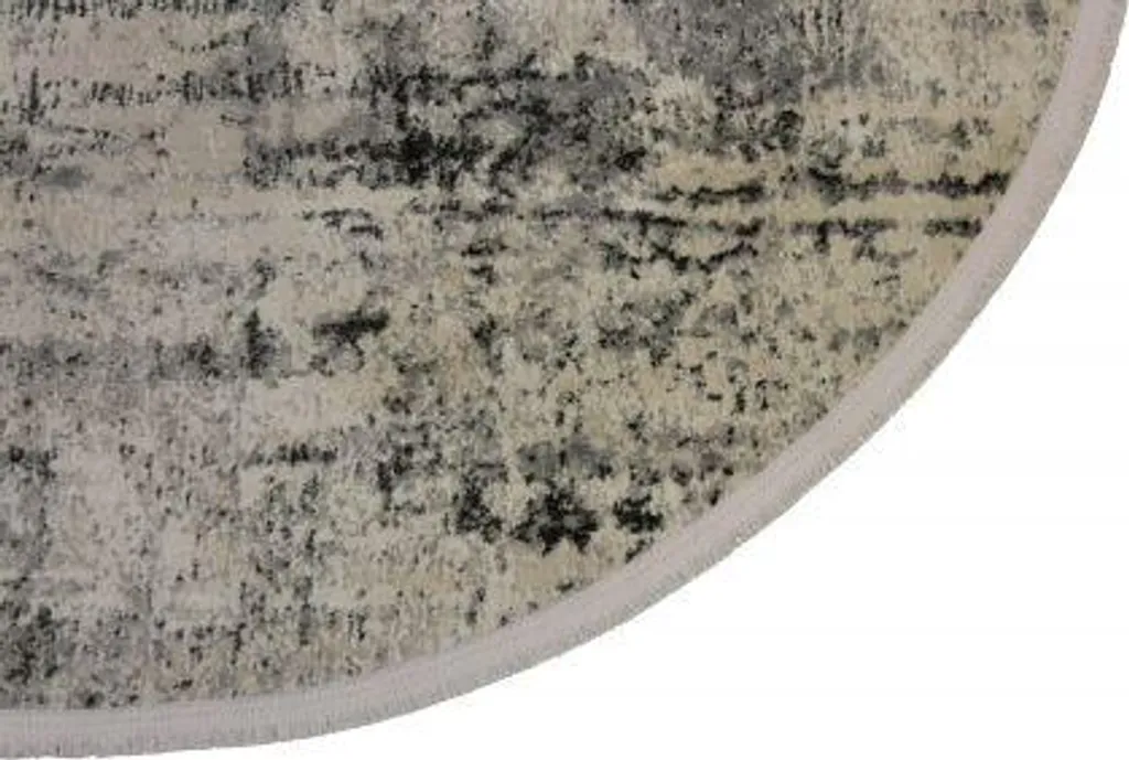 Tapis rond 150 cm Como gris clair - Idéal pour chambre ou sous table
