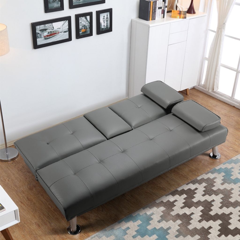 Yaheetech 3er-Sofa Schlafsofa Couch mit Tassenhalter Produktbild 4