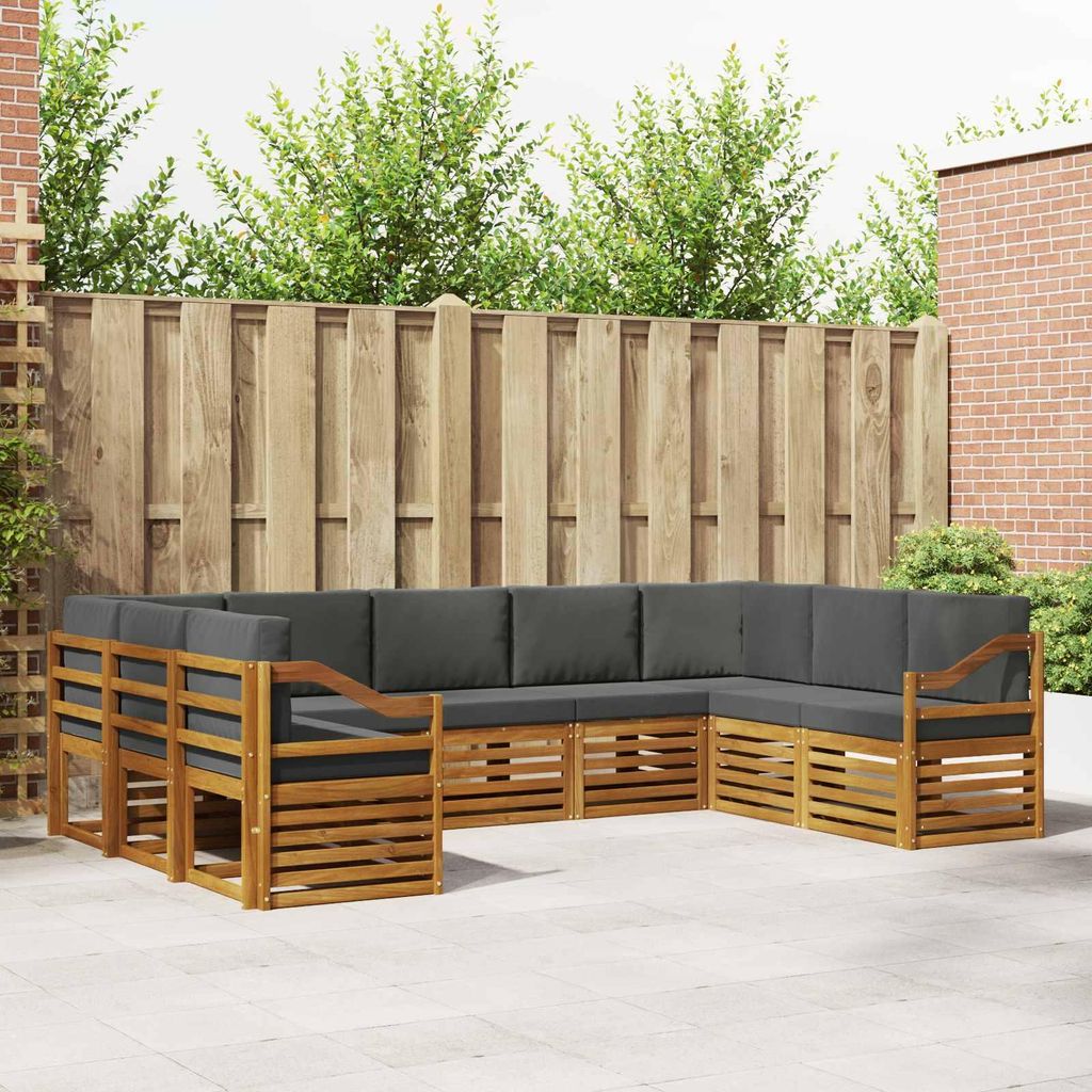"Neues Produkt" Sofagarnituren - CLORIS - Terrassen-Sofa - 9 pcs - Natur und Anthrazit Massivholz Akazie - Modern Gartensofas V2248