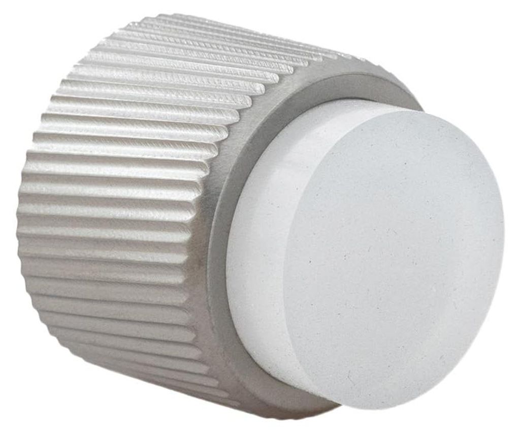 Design-Türstopper zur Wandmontage, linear gerippt | Ø 28 x 28 mm | Edelstahl, Montage mit Kleber und Schrauben | I-19828BMOLAM