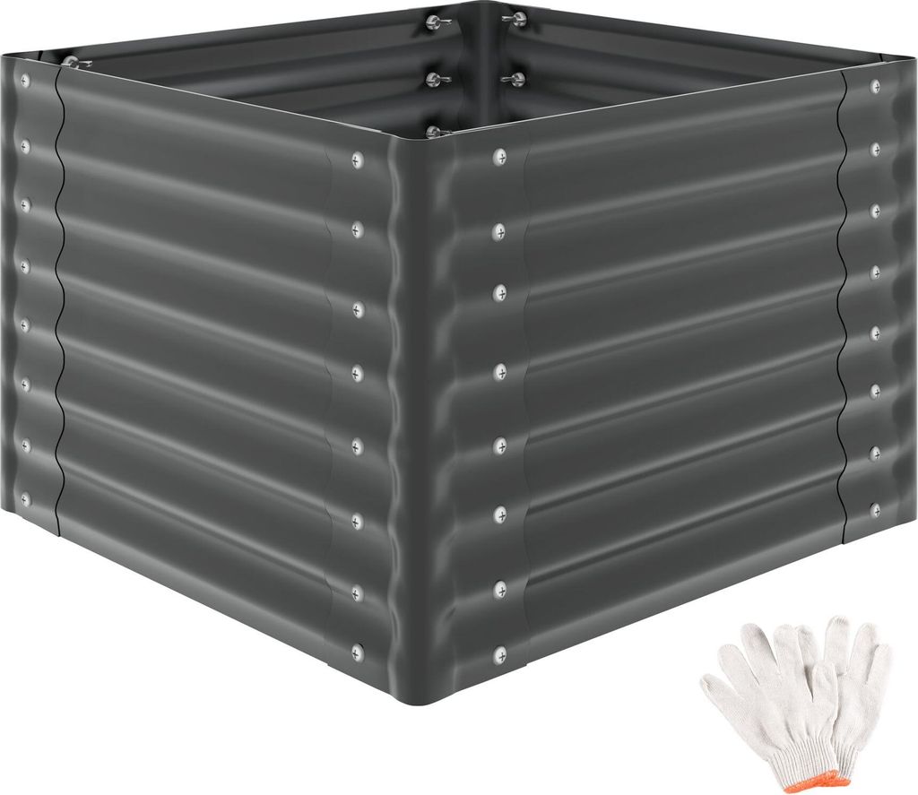 tectake Hochbeet Salvia verzinkter Stahl 80x80x62cm 380L Produktbild 