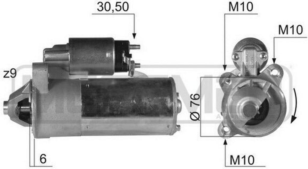ERA 220415A - OE 1387092 Anlasser, Starter für Galaxy (WA6), Mondeo IV, S-Max (WA6)