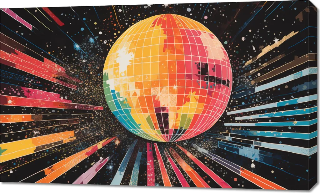 Image murale disco 100x60 cm - Cachez vos murs vides avec style