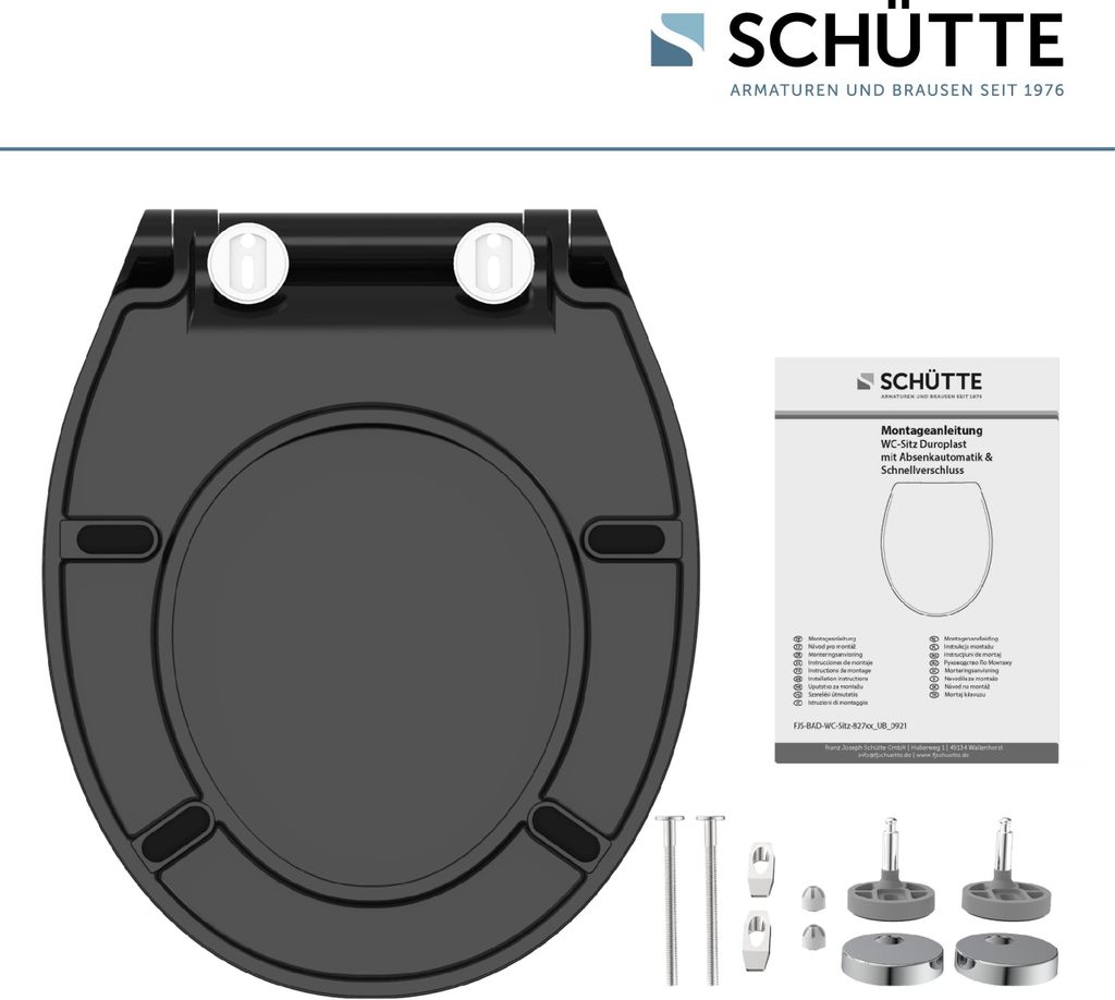 SCHÜTTE Duroplast SLIM WC sedátko s měkkým zavíráním černé, Obrázek produktu 8