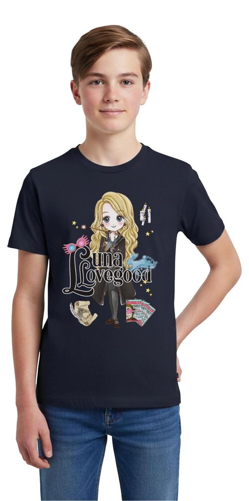 Spreadshirt Harry Potter Luna Lovegood Teenager Premium T-Shirt, 146/152 (10 Jahre), Navy