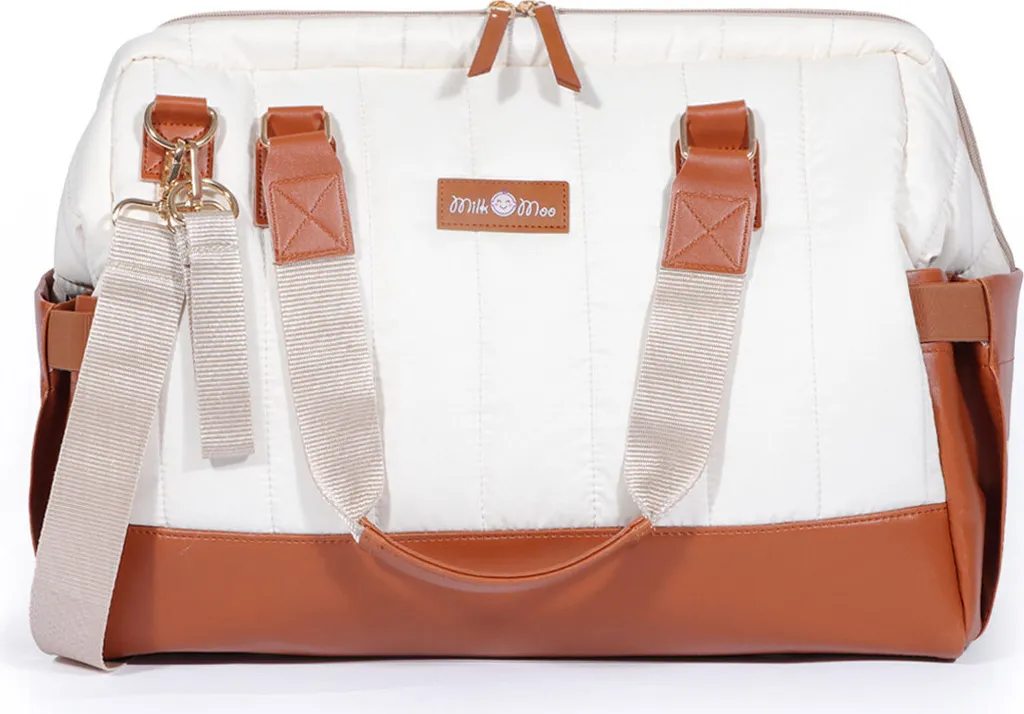 Migliore Borsa Fasciatoio Milk&Moo Beige con Tasche Isolate e Ganci