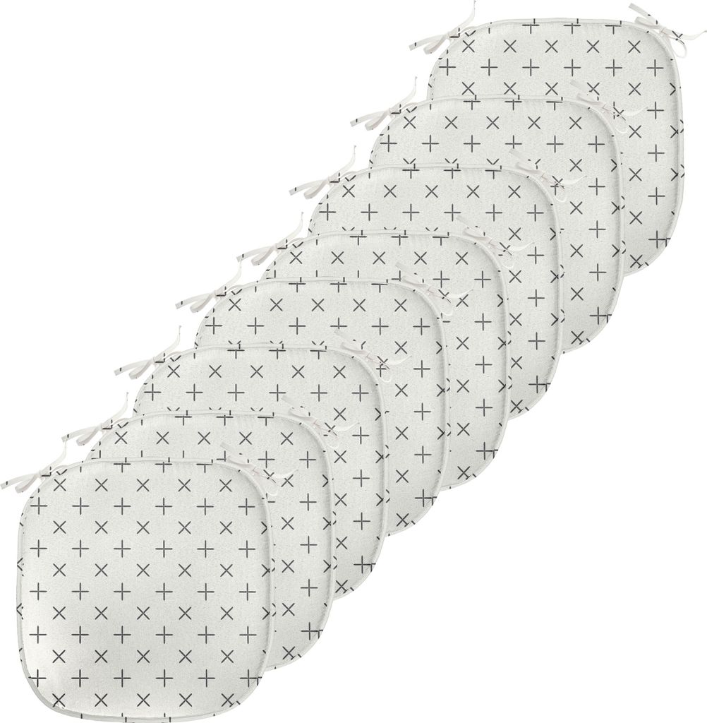 ABAKUHAUS Geometrisch Polster für Esszimmerstühle, Pale Floral, Dekoratives wasserfestes Kissen mit Riemen für Küchensitze, 40 cm x 40 cm-8er P...