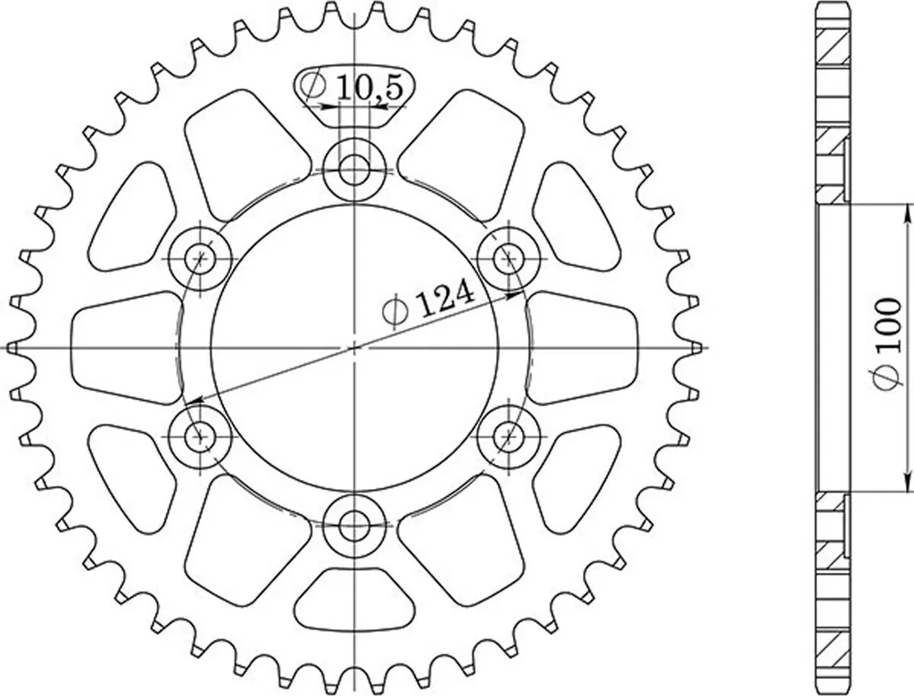 Upgrade Trasmissione Moto: Corona Acciaio 520 39D Dis. 50602