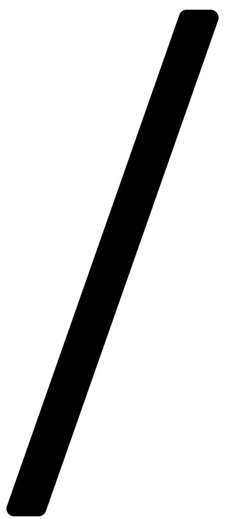 Selbstklebendes Zeichen Slash "/" - 152 mm in Schwarz