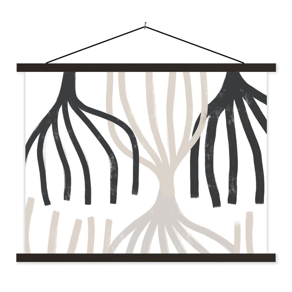 MuchoWow Textilposter Linie - Pastell - Abstrakt - Muster 40x30 cm mit schwarzem Rahmen - Dekorationen