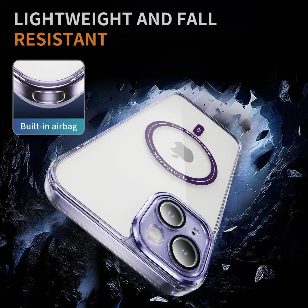 Custodia iPhone 13 Mini MagSafe Viola Trasparente - Protezione Ibrida - 4