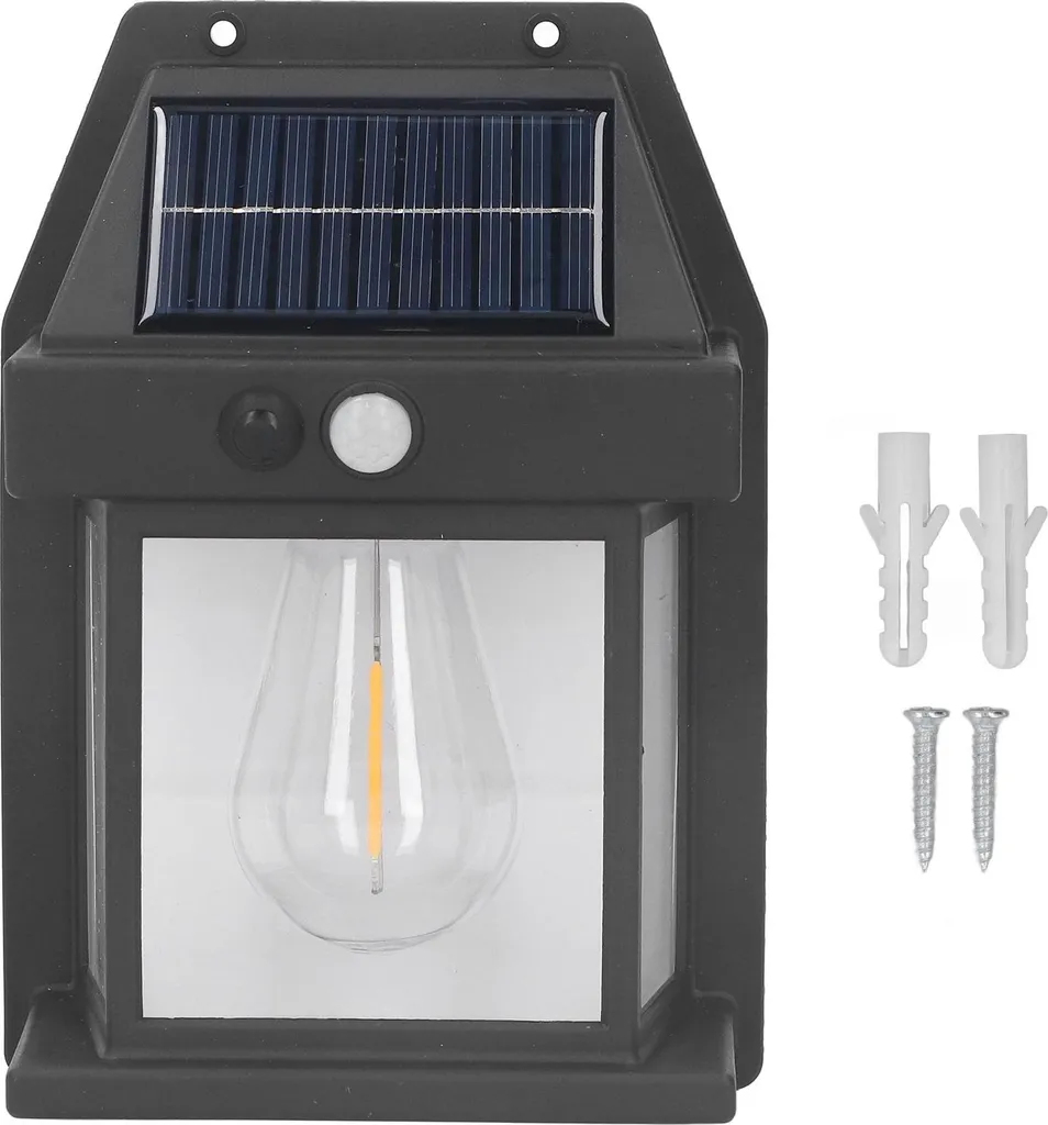 Lampada solare al tungsteno da parete per esterni sensore interazione lampada luci esterne montaggio ip65 impermeabile nero