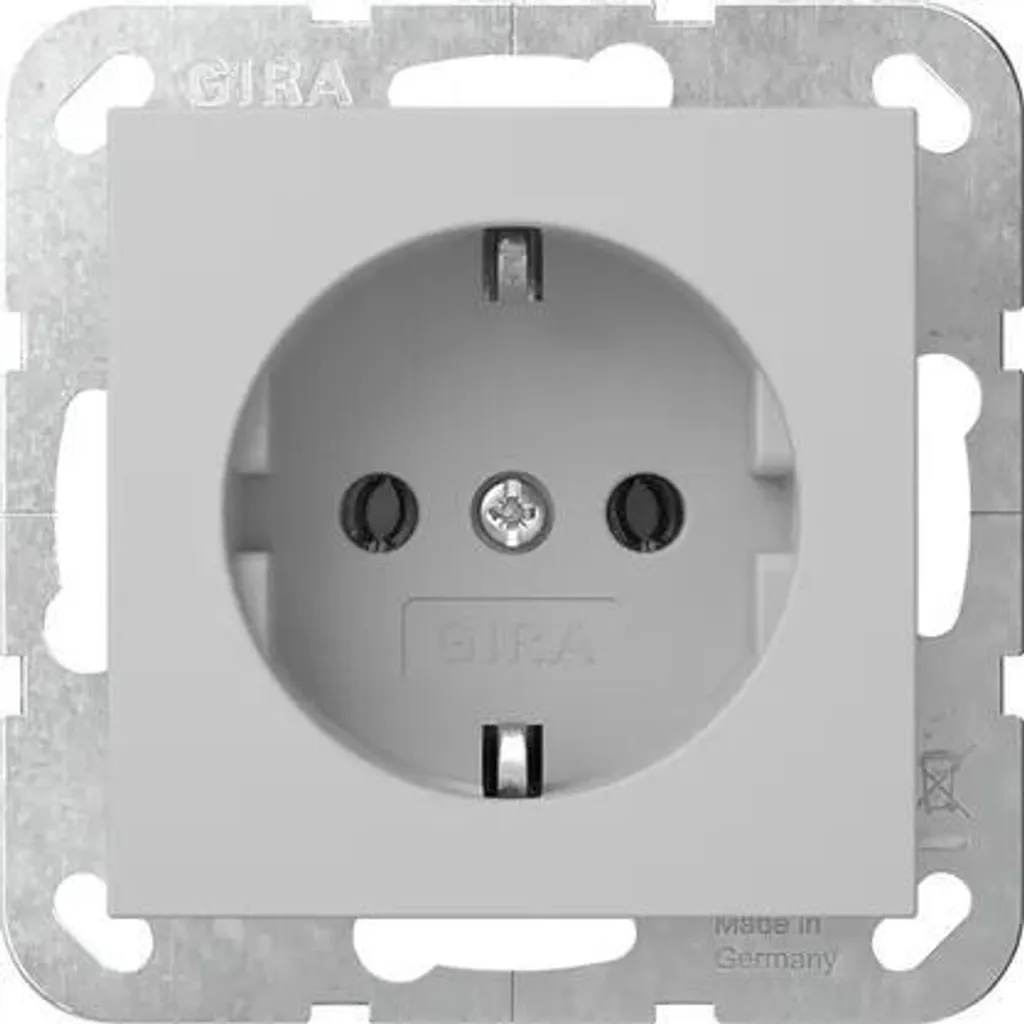 Prise de courant Gira 4180015 pour rénovation électrique design System 55 Gris