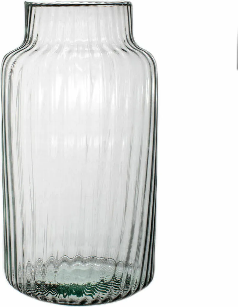 Ecoglassworks Gigi Vase Strié en Verre Recyclé Transparent 35cm W-395D