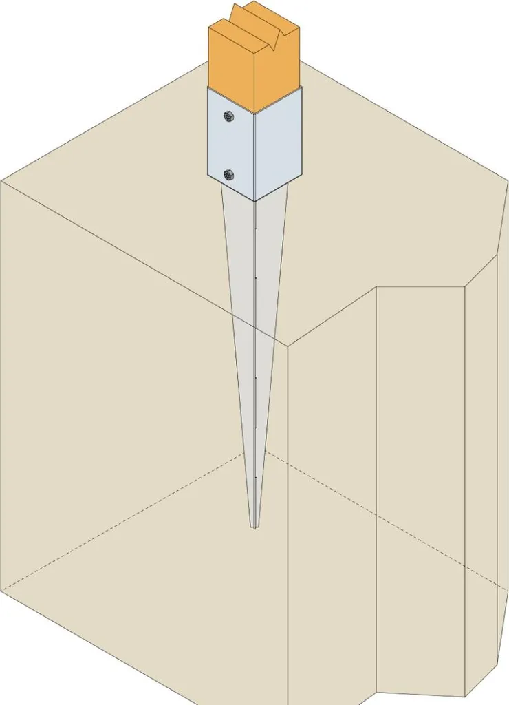 Simpson Strong-Tie Pied de Poteau à Enfoncer 90x90 mm en Acier Galvanisé