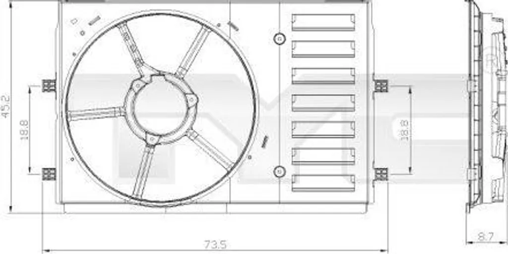 Cadre de ventilateur pour Polo et Ibiza - Remplace la pièce 6R0121207L