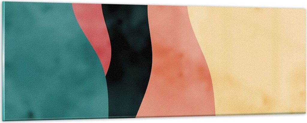 Bilder auf glas - Einteilig - Mehrfarbig Abstraktion Modern - 90x30cm - Glasbilder - Wandbilder - Bilder - Wanddekoration aus Glas - Glas Bilder - ...