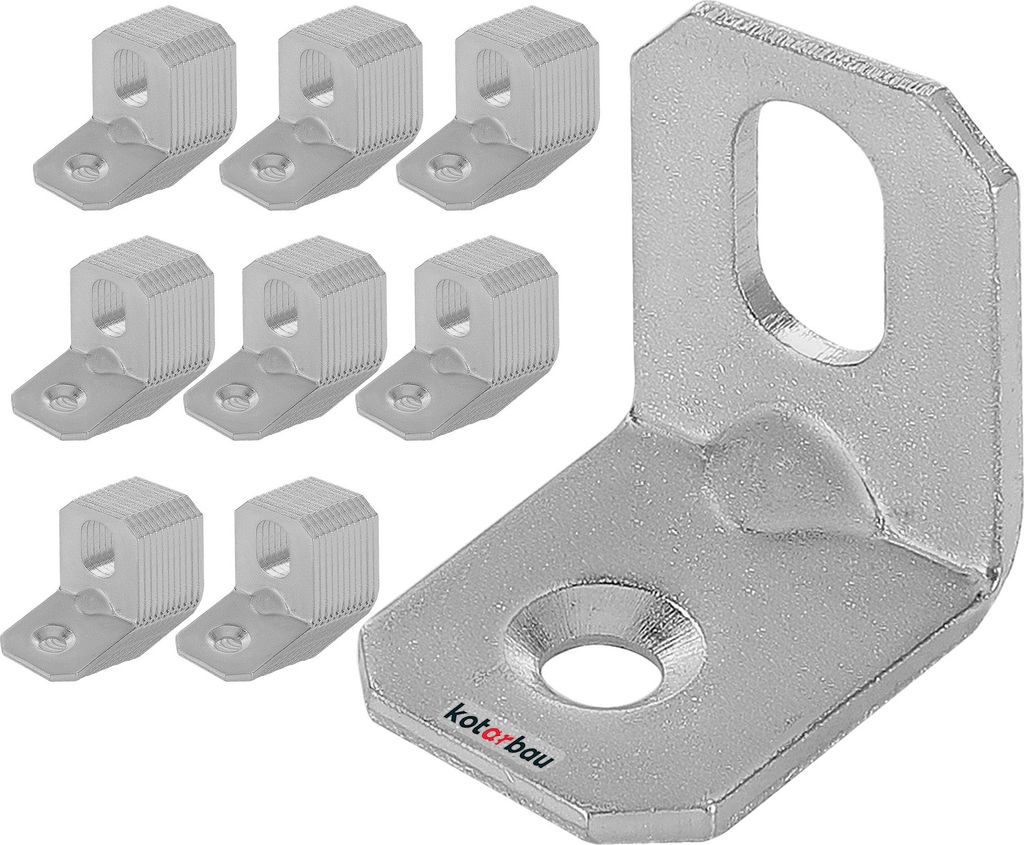 KOTARBAU 100er Set Verstellwinkel 20 x 20 x 16 mm Einfassungswinkel Eurowinkel Winkelverbinder Langloch Regulieröffnung Sicke Holzverbinder Mont...
