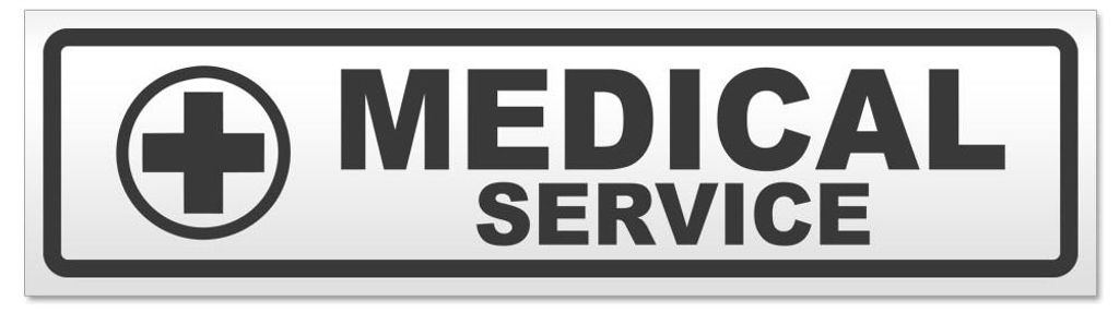 Kiwistar - Autoaufkleber - Dunkelgrau - 30 x 8 cm - Medical Service Kreuz - Hinweis Aufkleber Sticker für Auto, Kfz, Fahrrad, PKW, LKW