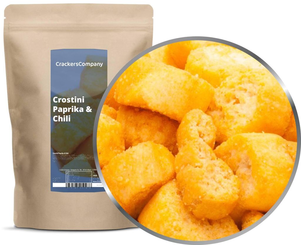 CrackersCompany Crostini mit Paprika & Chili (Crostini Paprika & Chili), ZIP-Beutel 200 g