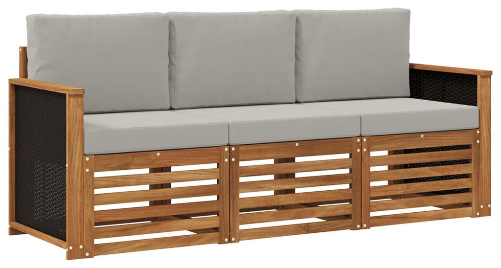 vidaXL Sofagarnituren mit Kissen 3 pcs Massivholz Akazie