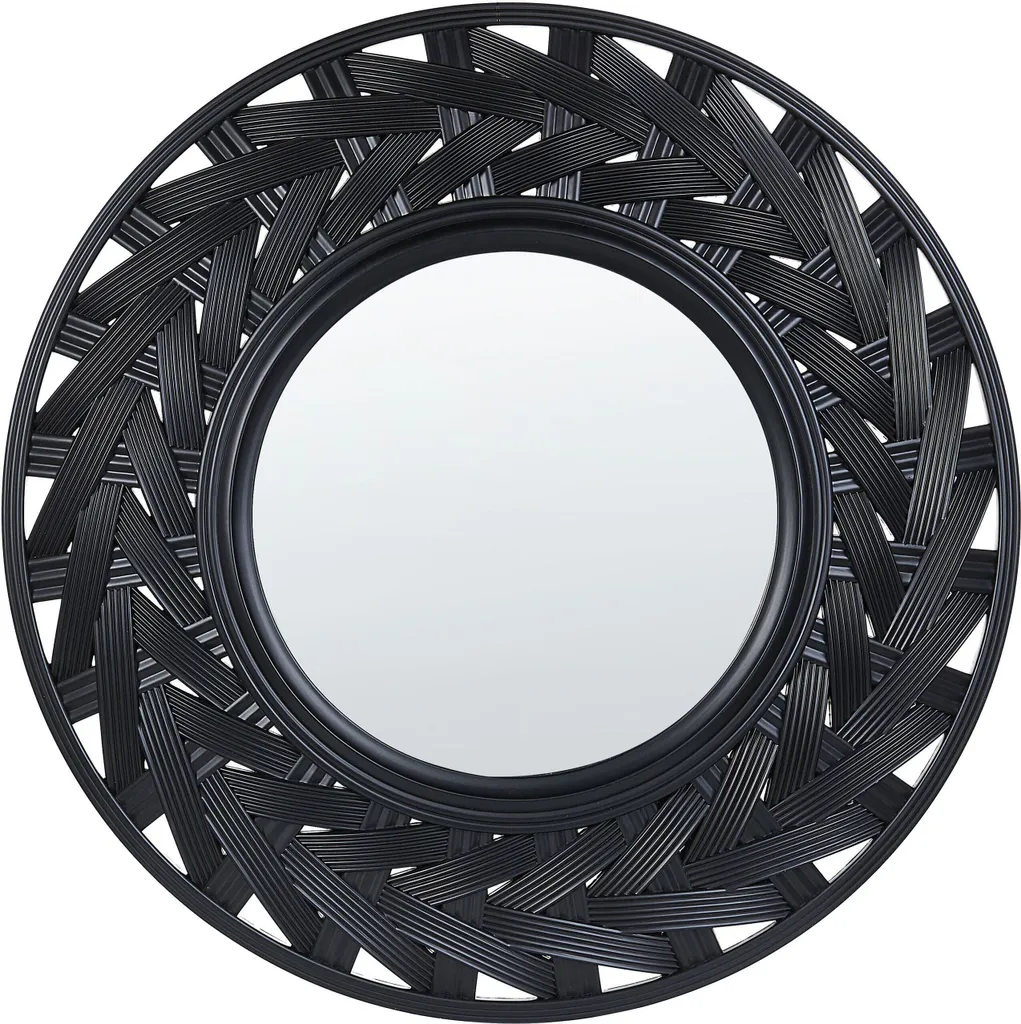 Petit salon ? Miroir mural noir 60 cm pour gagner en clarté et design