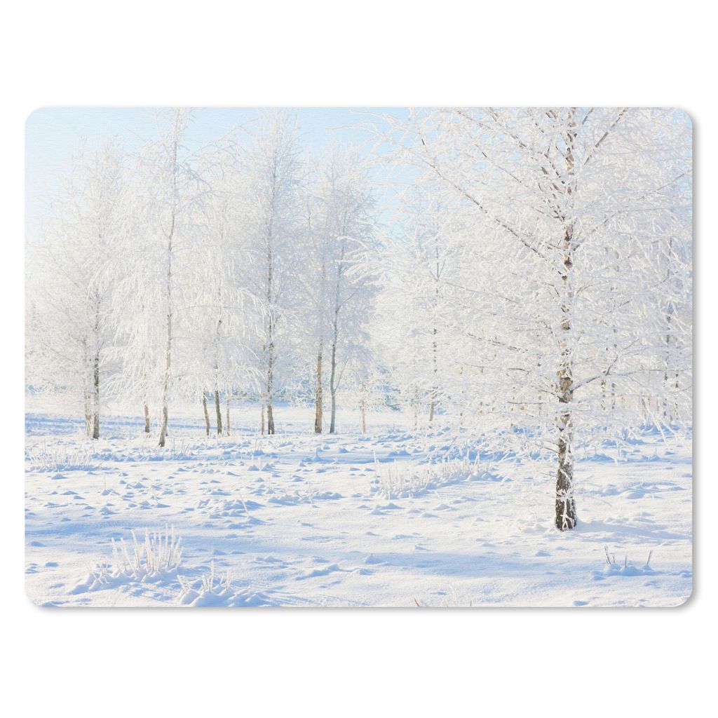 MuchoWow Mauspad Mousepad Schnee - Bäume - Winter 23x19 cm - Mousepads - Maus Mat - Pad - Mausunterlage - Schreibtischunterlage - Mauspad
