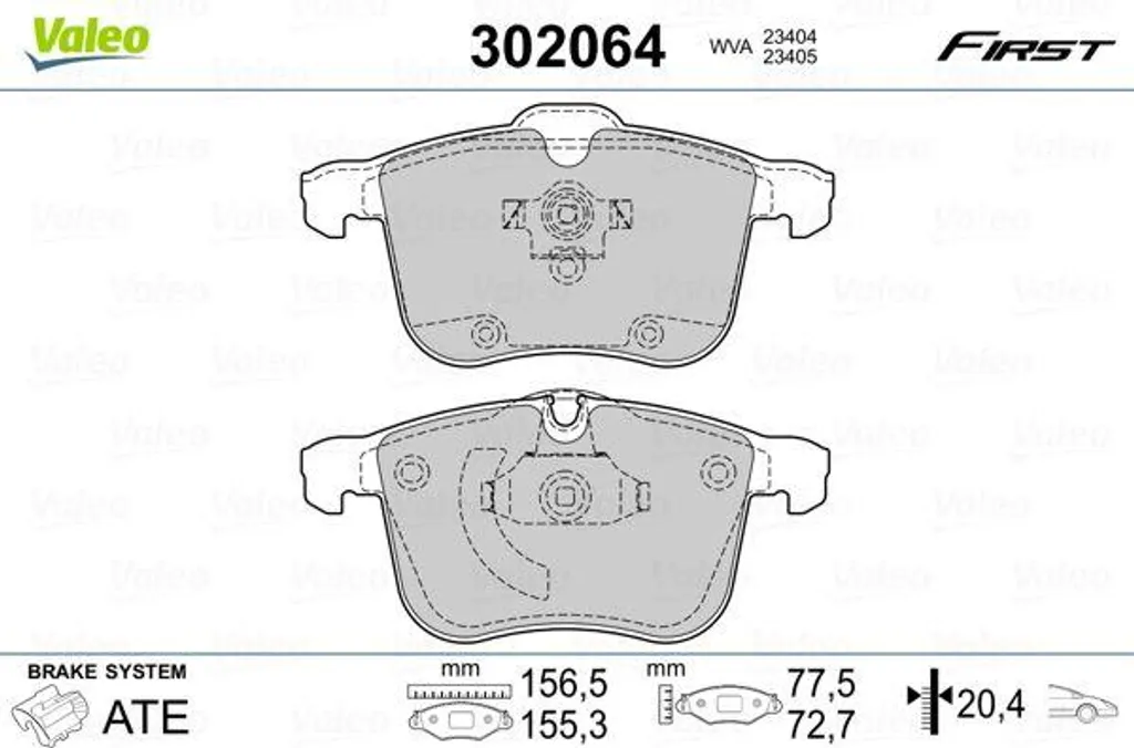 Plaquettes de frein pour Opel Vectra et Signum Valeo 302064 montage facile