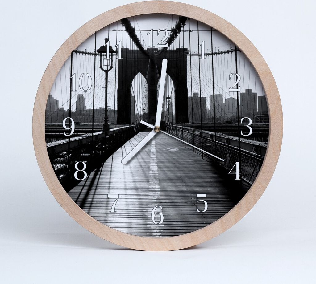 Holzuhr 30fi cm wanduhr - Bridge-Architektur