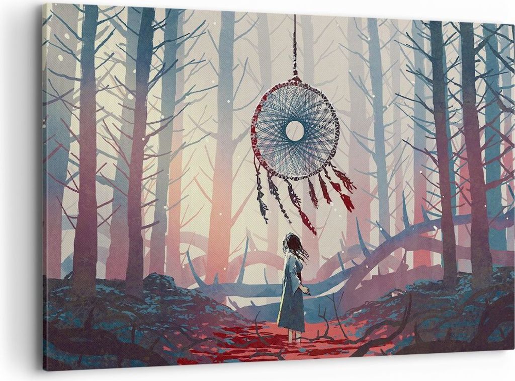Bild auf Leinwand - Leinwandbild - Einteilig - Märchen Fänger Träume - 120x80cm - Wand Bild - Wanddeko - Wandbilder - Leinwanddruck - Bilder - W...