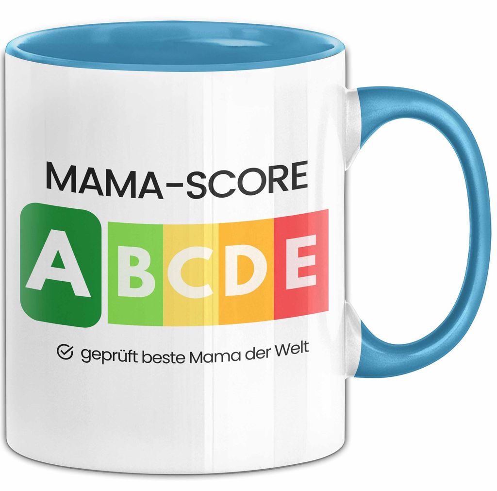 Mama-Score Tasse Geschenk Beste Mama Der Welt Abschied Witz Abschiedsgeschenk Mutter (Blau)