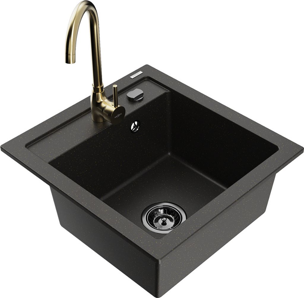 Mexen Vito 1-Becken-Granit-Spüle mit Mischbatterie Telma, Produktbild 