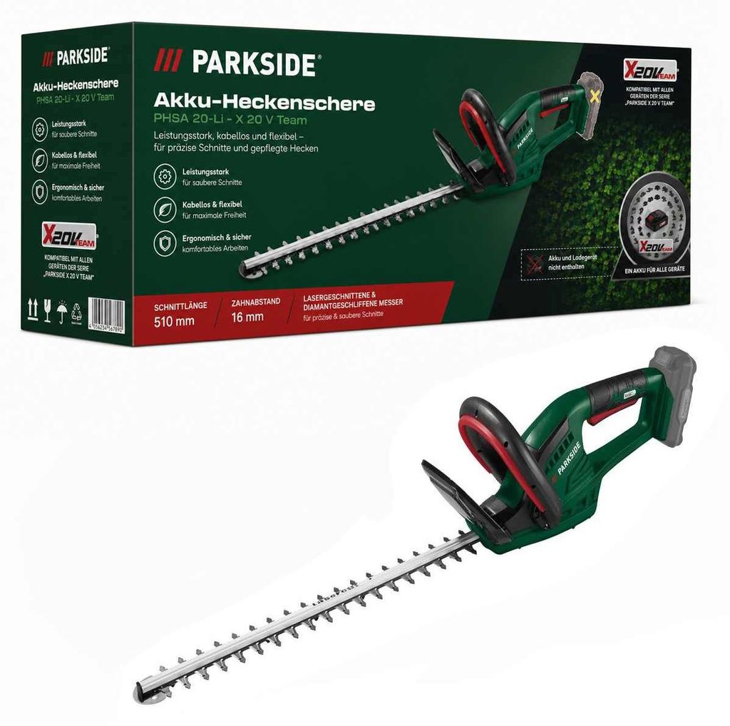 PARKSIDE Akku Heckenschere PHSA 20-Li - X 20 V Team - ohne Produktbild 