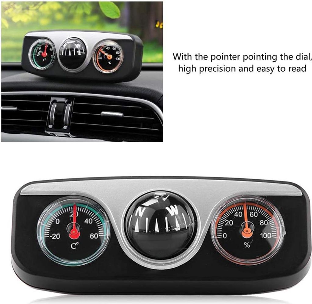 Multifunktionale Kompass-Armaturenbrett-Navigation, 3-in-1-Auto-LKW-Richtungsthermometer-Hygrometer