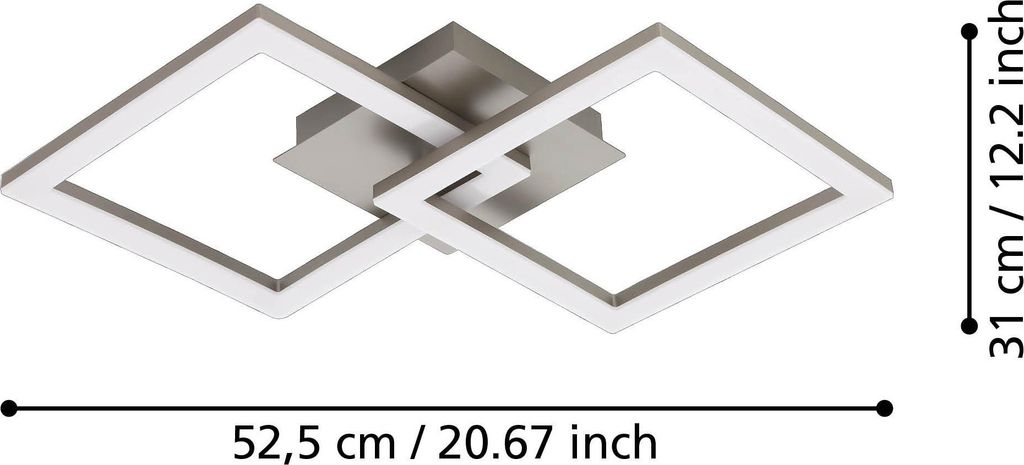Apparecchio a soffitto a LED, 52,5 x 31 x 6,5 cm, bianco Immagine del prodotto 