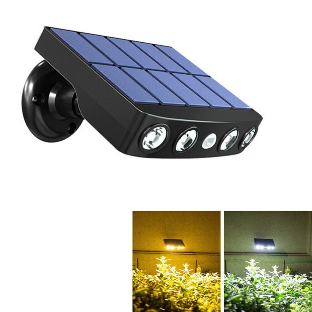 LED Solarleuchte Solarlampe mit Bewegungsmelder Garten Außen Fluter Wandstrahler 
