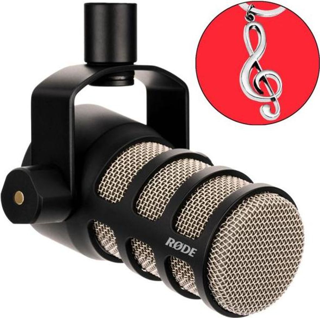 Rode Podmic Podcast-Mikrofon mit Schlüssel-Anhänger