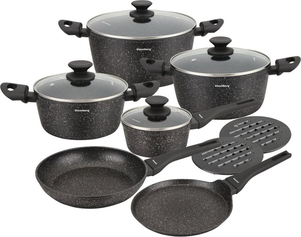 Klausberg Kochtopfset KB-7658 12 Teile Marmoriert