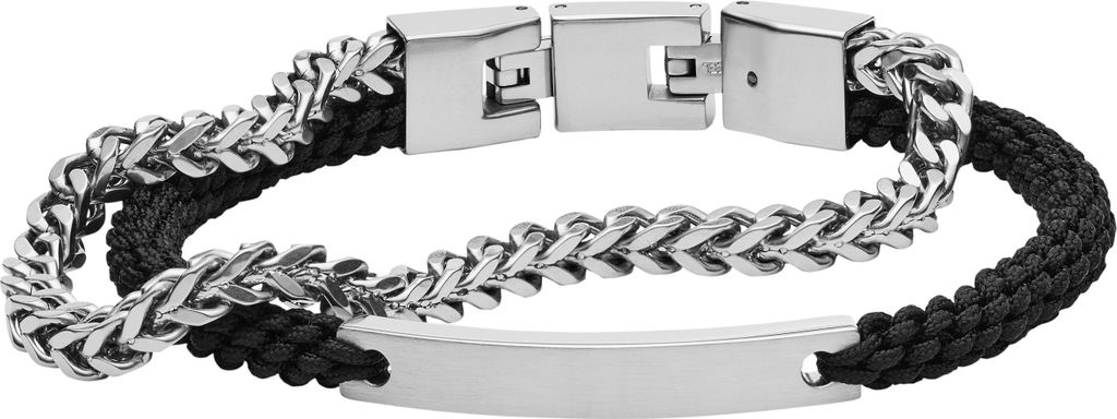 FOSSIL Armband Vintage Casual Double-Strand Bracelet Black silberfarben