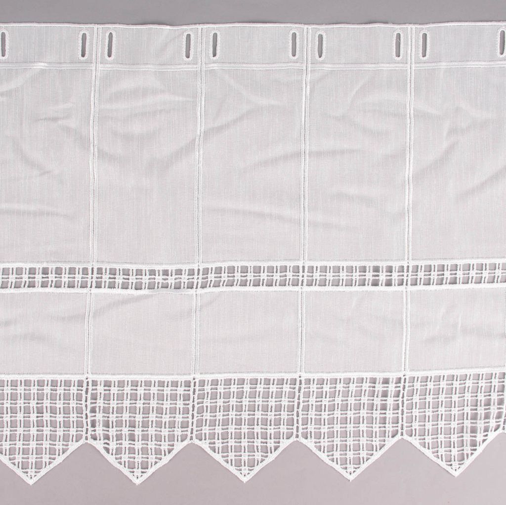 Scheibengardine nähfrei Stickerei Blütenranken ecru 120cm