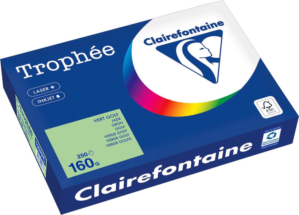 Kopierpapier 1107PC A4 160g grün 250 Blatt Packung mit 4 Stück