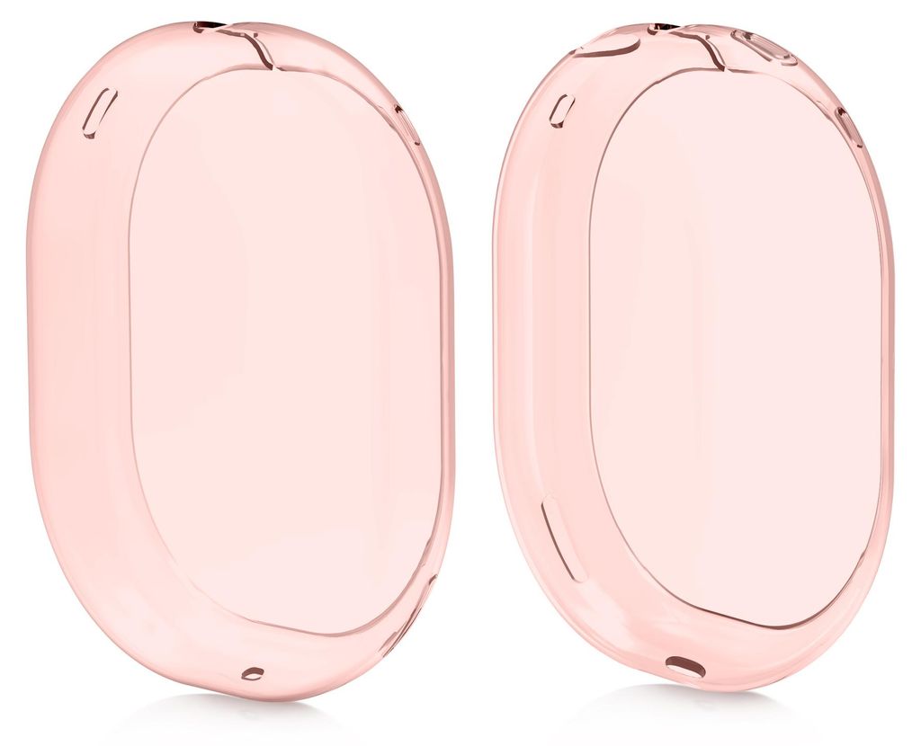 kwmobile 2x TPU Silikon Hülle für Apple AirPods Max Case - Kopfhörer Cover aus Silikon - Pink Transparent