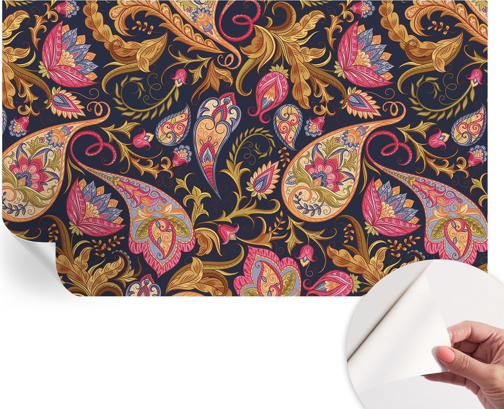 Selbstklebende Wandtapete - Dekorative Tapete für Wohnzimmer - Klebefolie für Wandbilder - Tapetenfolie für Wanddekoration - 416x254 - Buntes Pa...