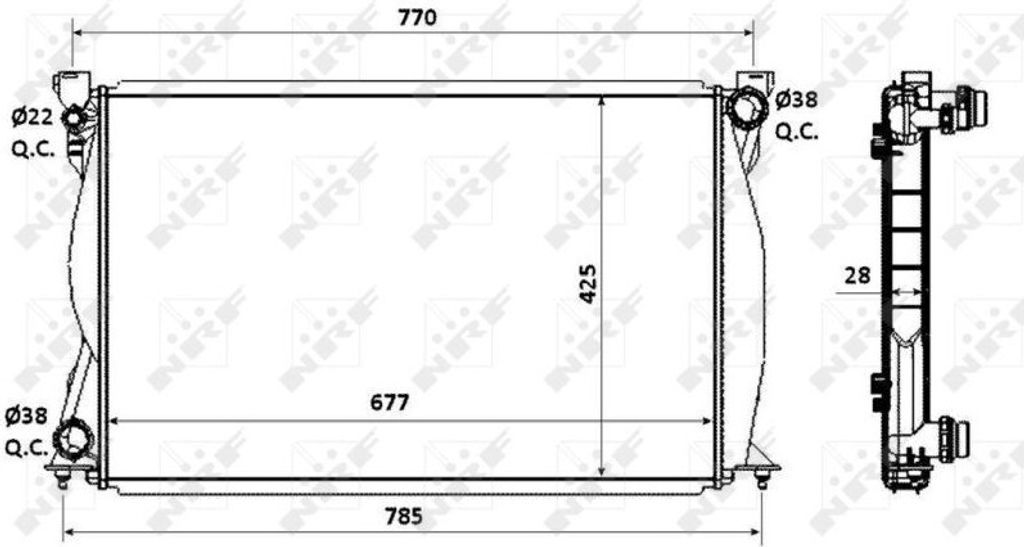 NRF 58359 - OE 4F0121251E Kühler, Motorkühlung für A6 (4F)