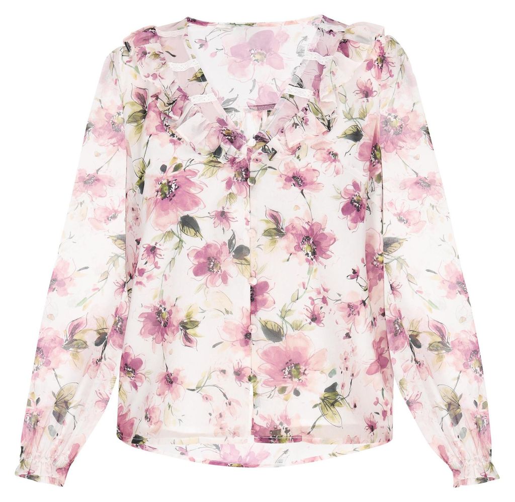 EVERA Damen Bluse - Rosa Mehrfarbig, L