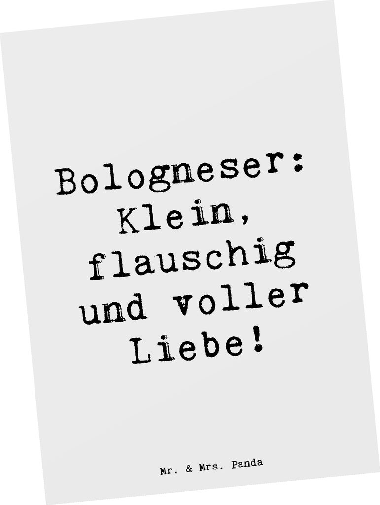 Mr. & Mrs. Panda Postkarte Spruch Bologneser Liebe - Weiß - Geschenk, bildkarte, Hunde für Singles, kleiner Hund, Hundeliebhaber, Ansichtskarte, ...