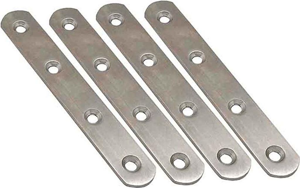 Rechte Platte für Union Plc14, Edelstahl, 100 x 19 x 2 mm. 4 Stück