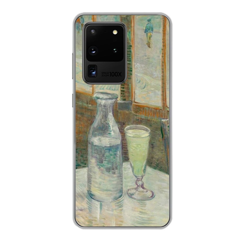 MuchoWow Handyhülle Schutzhülle Hülle für Samsung Galaxy S20 Ultra Couchtisch mit Absinth - Vincent van Gogh Silikon Softcase Handy Hülle - ...